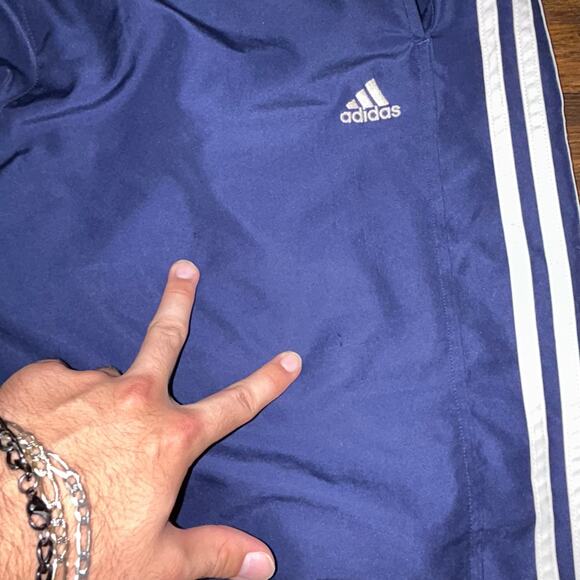 Adidas Navy 3-Stripe Track Pants (L) - Picture 6 of 8